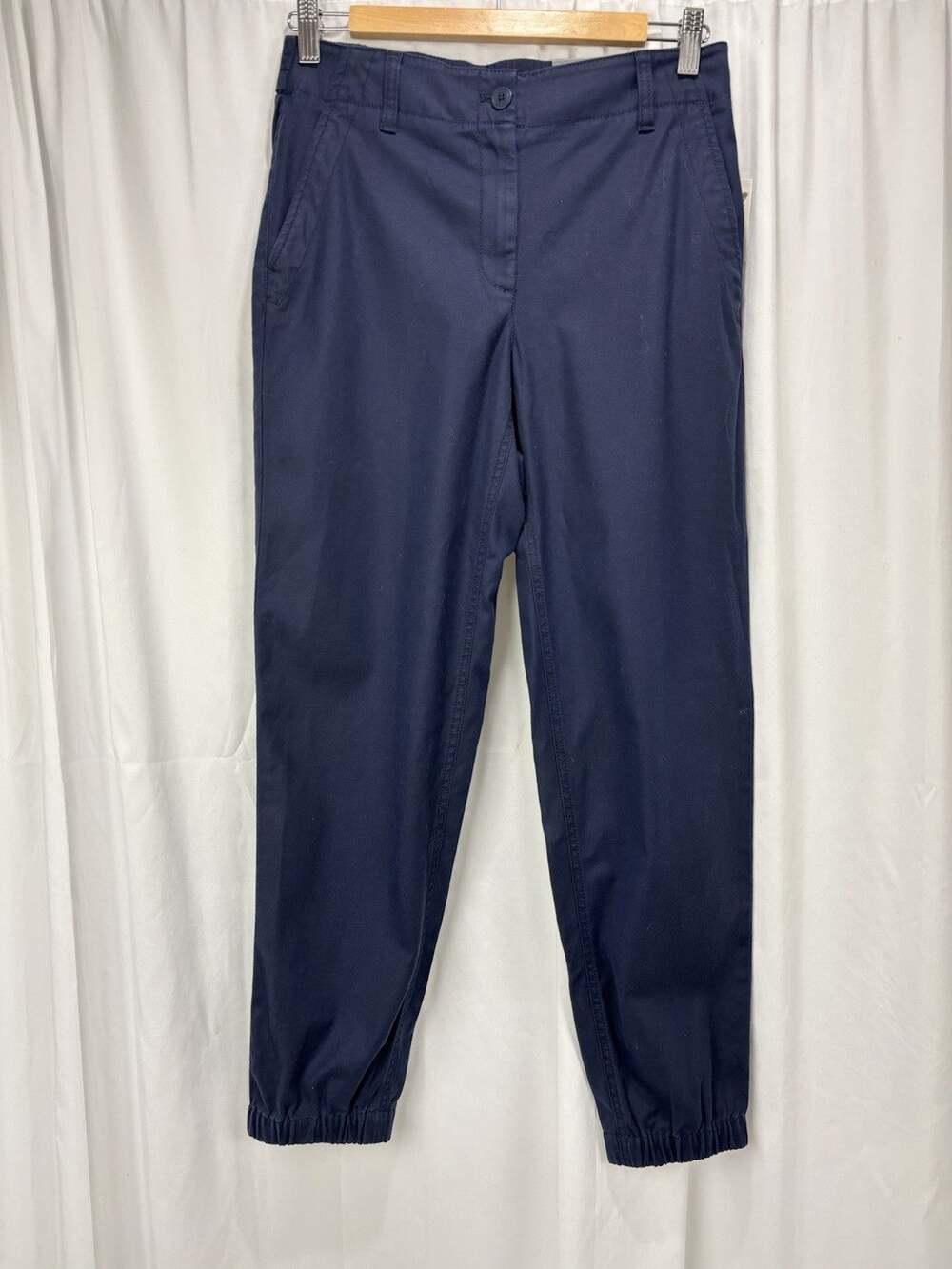 Talbots Joggers Dress Pants Womens XS Navy Blue Pockets Stretch Ankle Athleisure